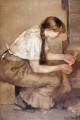 Mädchen einen Herd 1883 Edvard Munch Anzünden